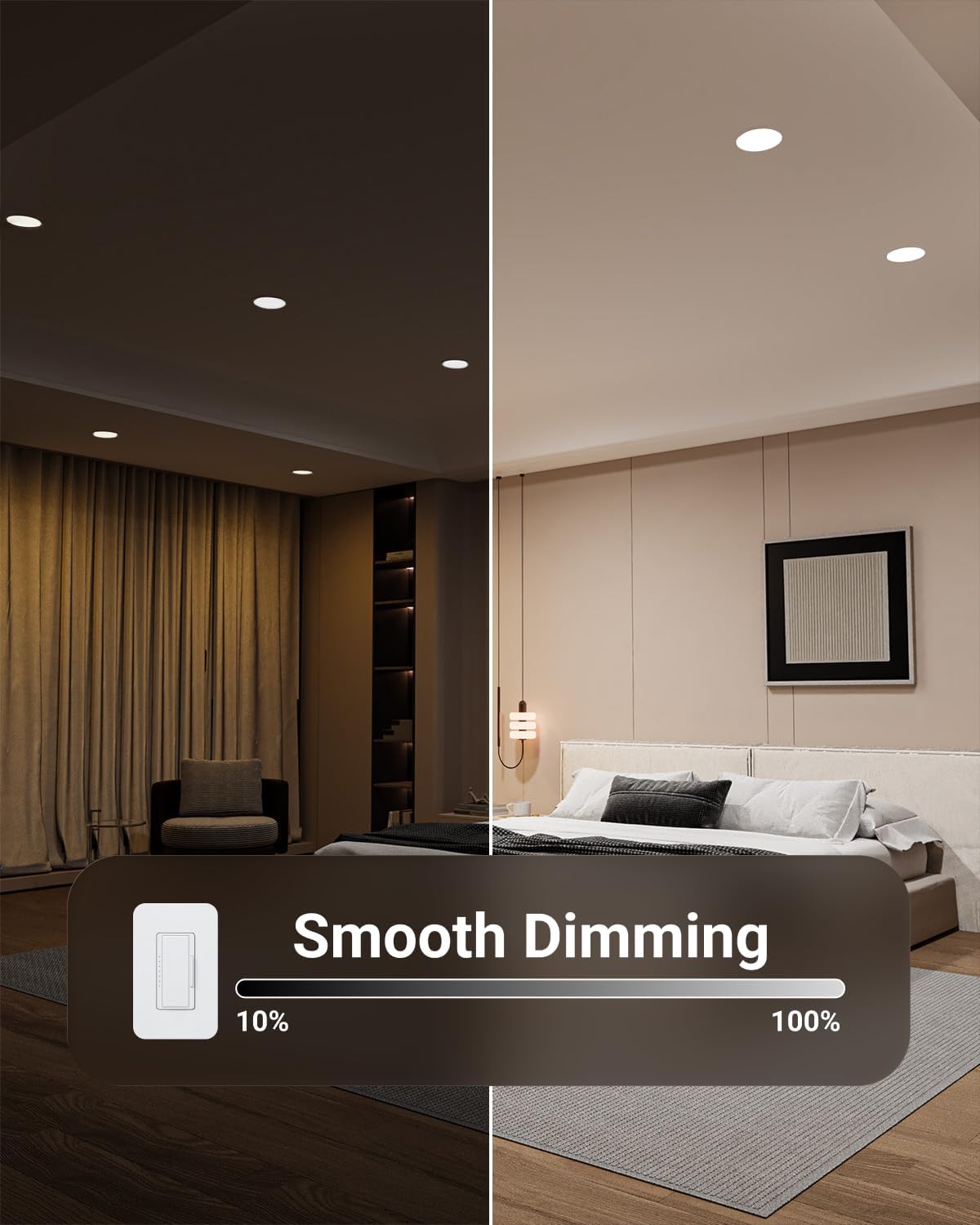 Sunco 24 Pack 6 Inch LED Recessed Light, Canless Ceiling Lights Slim with Junction Box, 1200 LM, 14W (100W Equivalent), Selectable CCT 2700K/3000K/4000K/5000K/6000K, Dimmable, Wafer Thin ETL