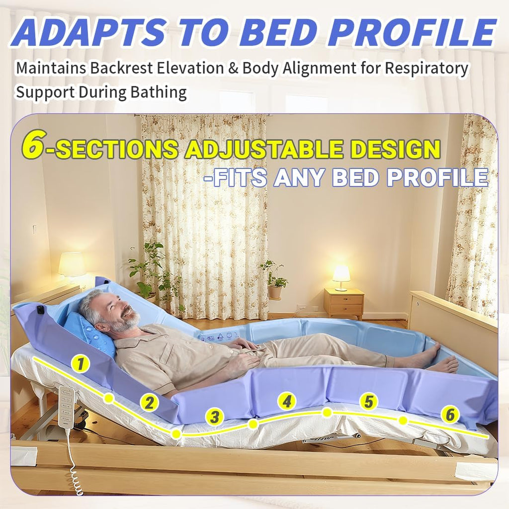 Bed Portable Bathtub for Full Body Washing in Bed,Collapsible Bathtub System Medical Bathtub for Bedridden, Disabled Patients,Elderly,Handicap ((6-fold)-74"(L) x24"(W) x8"(H))