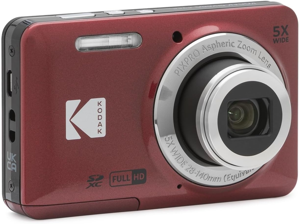 Kodak PIXPRO FZ55 Digital Camera (Red) + 32GB Memory Card + Point and Shoot Camera Case + Extendable Monopod + Lens Cleaning Pen + LCD Screen Protectors + Table Top Tripod Ultimate Bundle