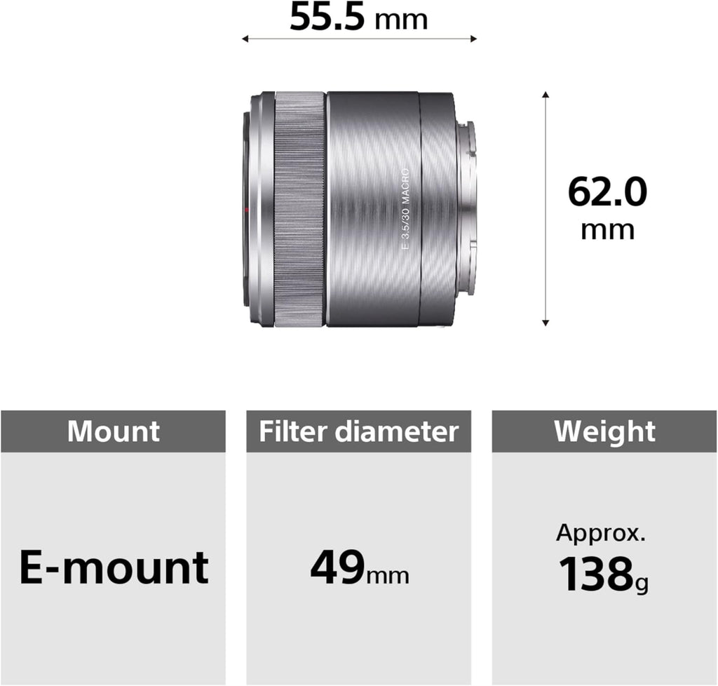 Sony SEL30M35 30mm f/3.5 e-mount Macro Fixed Lens