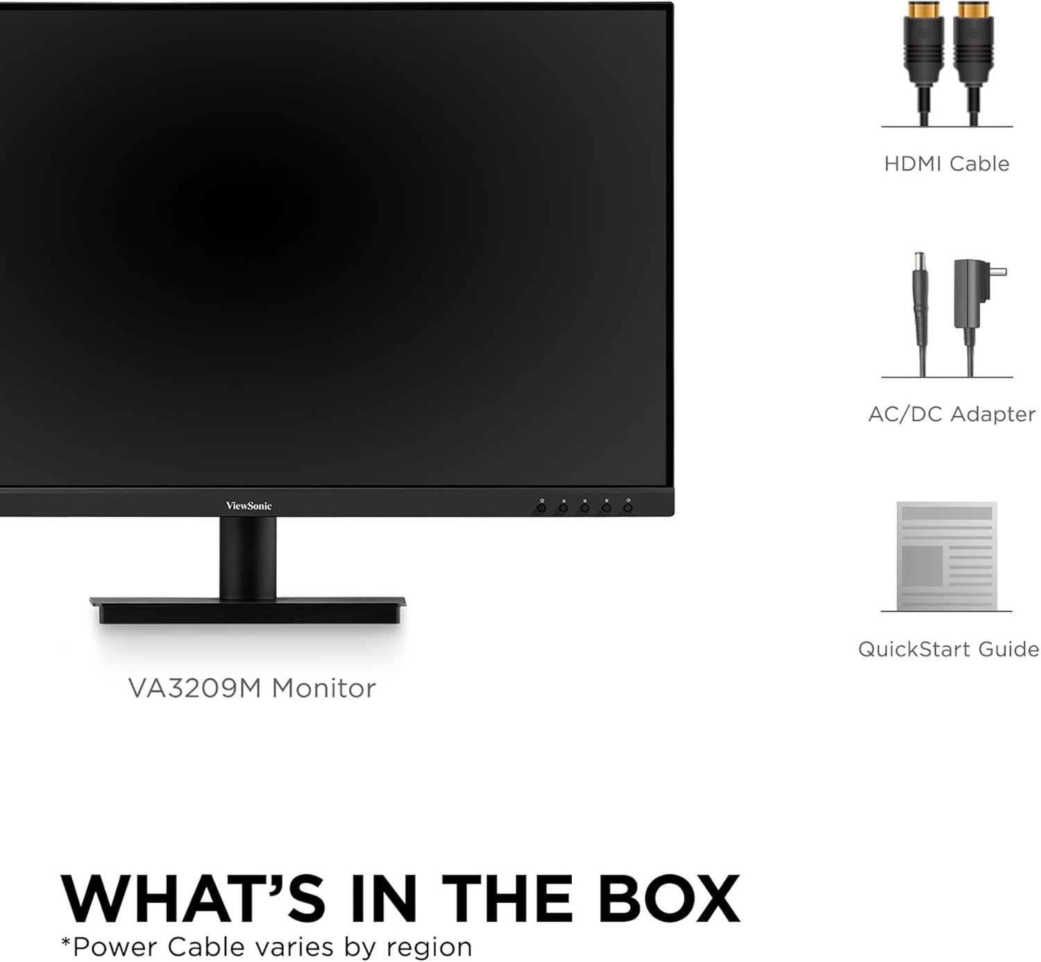 ViewSonic 32 Inch FHD 1080p IPS Computer Monitor, 75Hz Frameless Desktop Monitor with Built-in Speakers, Flicker-Free, Front Controls, HDMI and VGA for Home Office Productivity