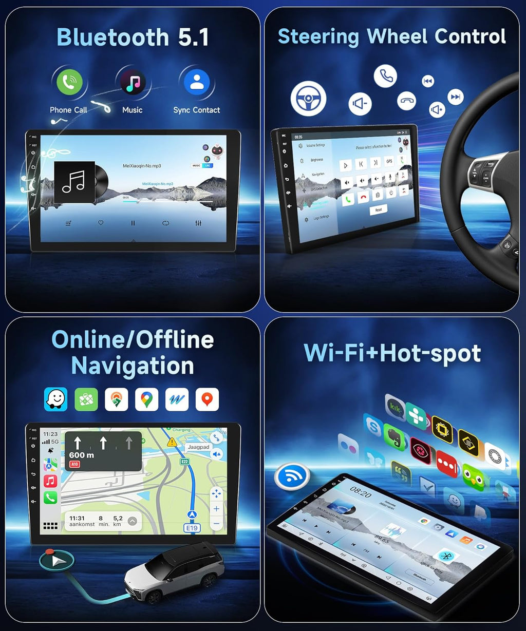 8Core4+64G Car Stereo for Honda CRV 2012-2016 Wireless CarPlay/Android Auto Android Radio with Qualcomm 9" IPS Touch Screen,BT5.1,DSP Hi-Res,GPS,SWC,Backup Camera for Honda CRV Radio