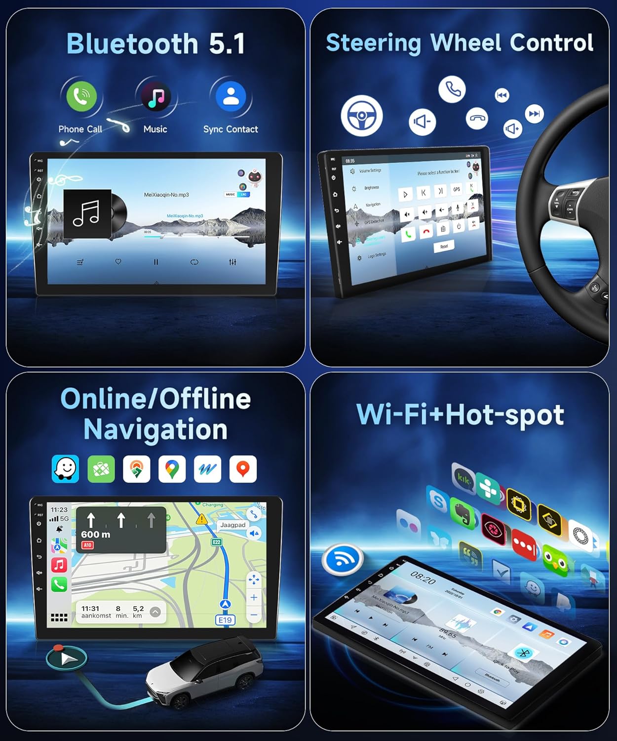8Core4+64G Car Stereo for Honda CRV 2012-2016 Wireless CarPlay/Android Auto Android Radio with Qualcomm 9" IPS Touch Screen,BT5.1,DSP Hi-Res,GPS,SWC,Backup Camera for Honda CRV Radio