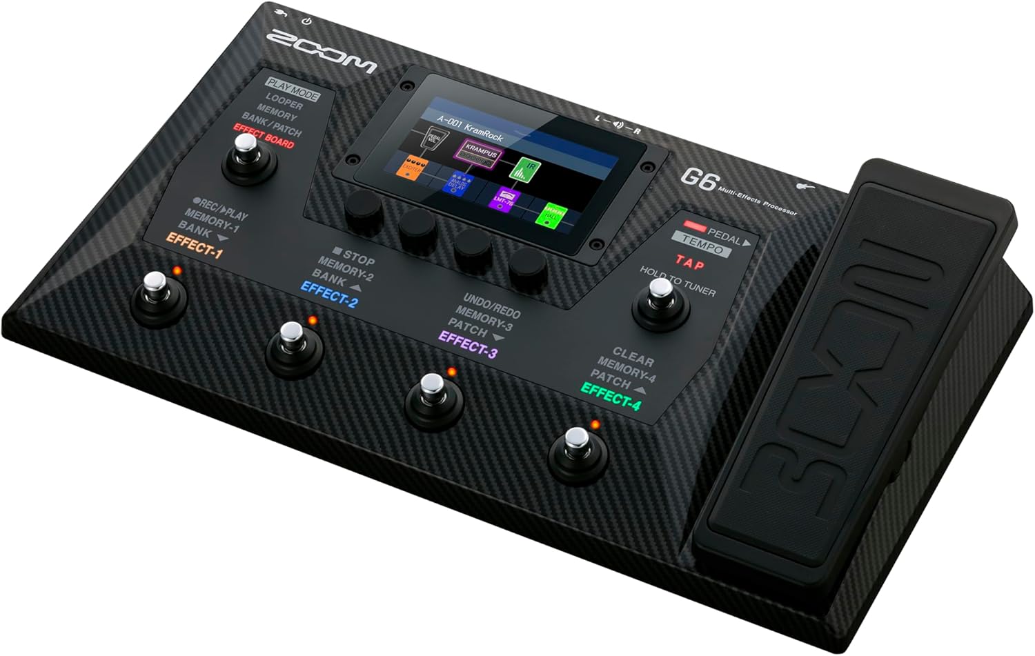Zoom G6 Guitar Multi-Effects Processor with Expression Pedal, 100+ Effects, Amp Modeling & IRs, Looper, Touchscreen Display, and USB Audio Interface