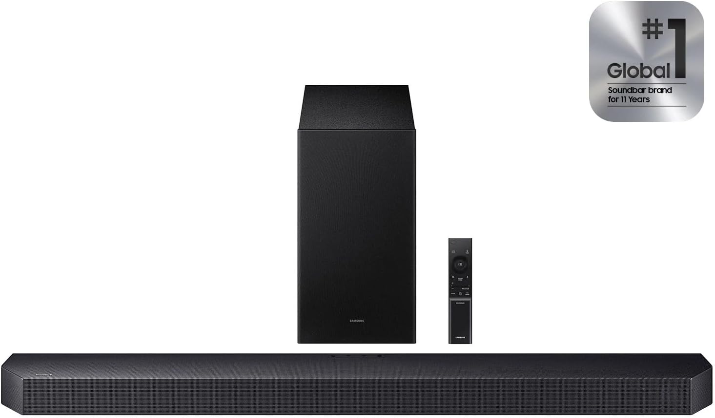 Samsung Q-Series Soundbar HW-Q600F, 3.1.2 Channel, Dolby Atmos Soundbar with Wireless Subwoofer, Q-Symphony, Adaptive Sound, SpaceFit Sound, Game Pro Mode, 4K Pass-Through Home Theater Audio System