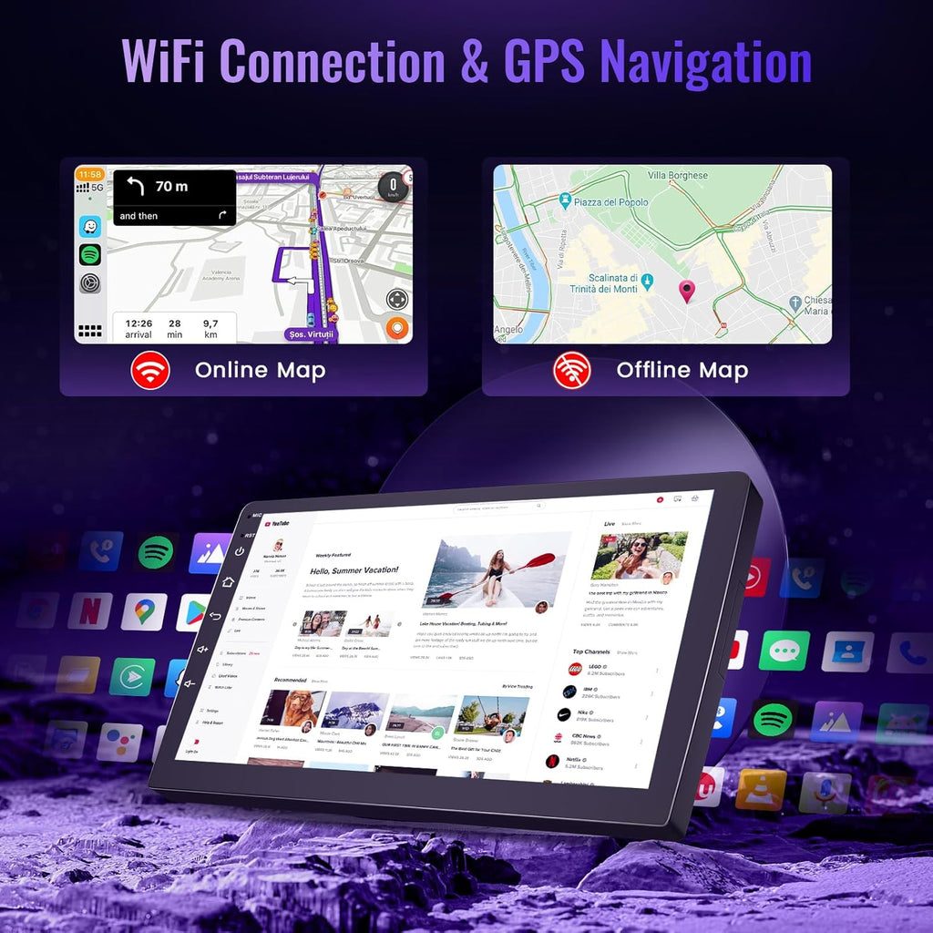 Qualcomm Octa-Core 4G+64G Car Stereo for Honda Acura MDX 2007-2013 with 9" 1280P QLED Touchscreen/5G WiFi/DSP/Hi-Res Audio/OTA, Android Car Radio Carplay Android Auto BT5.1/WiFi/SWC/GPS