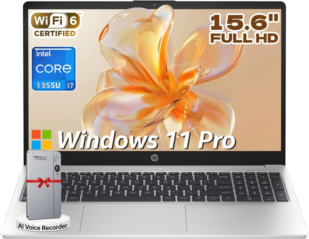 HP 2026 15.6" Laptop 250 G10, 13th Gen Intel i7-1355U (10-Core, Up to 5.0GHz), 15.6" FHD Display, 20GB RAM, 512GB SSD, Numeric Keypad, Webcam, Windows 11 Pro, WiFi 6, Bluetooth