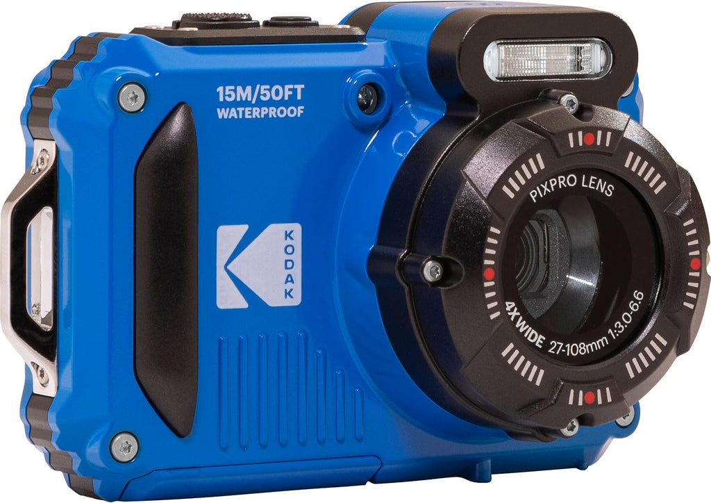 Kodak PIXPRO WPZ2 Digital Camera + Black Point & Shoot Case + 32GB microSDHC Card (Blue)