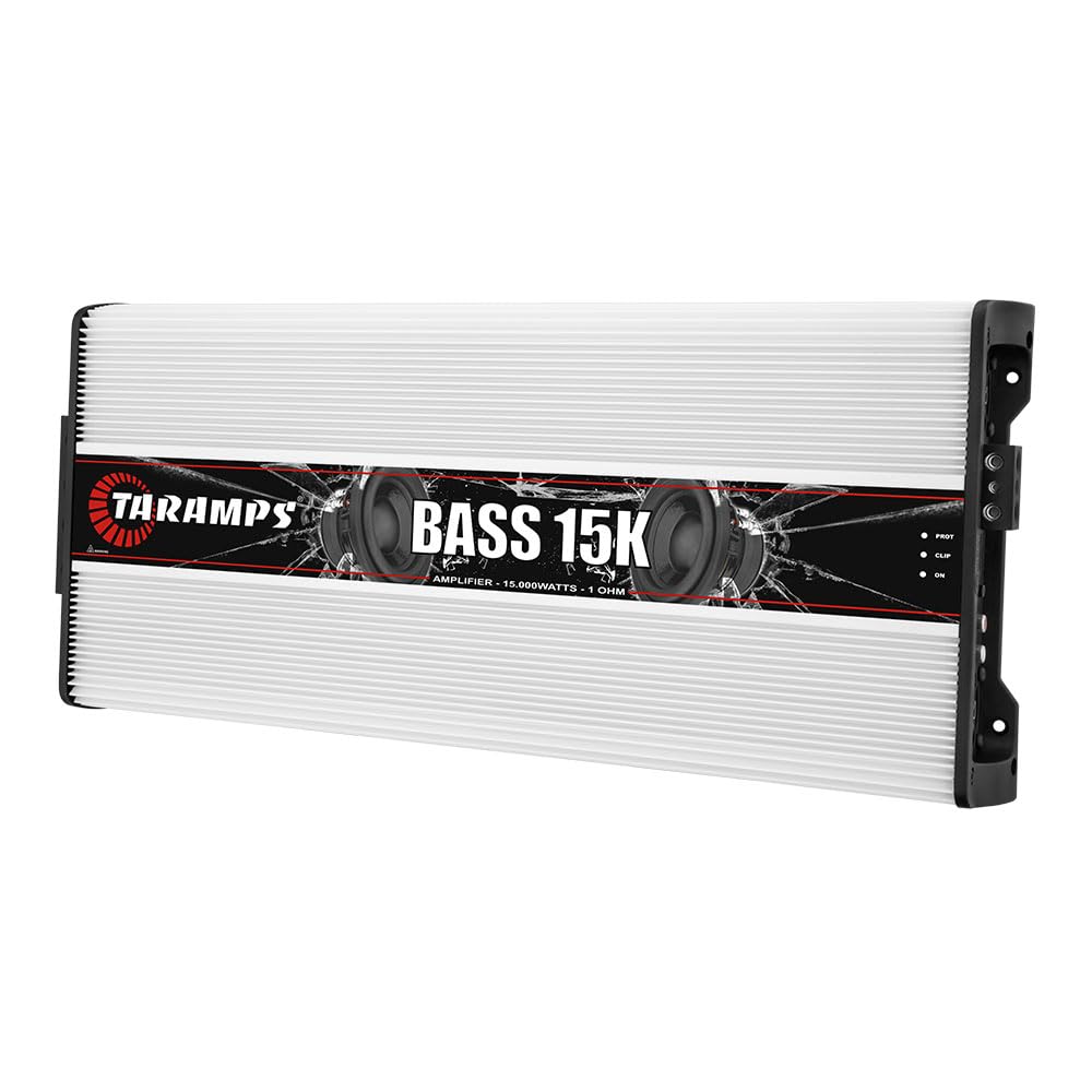 Taramps Bass 15k 1 Ohm 1 Channel 15000 Watts RMS, Mosfet Amplifier with EQ BASS, Gain Control, Class D, Monoblock Digital, Car Audio Amp, Great for Subwoofers