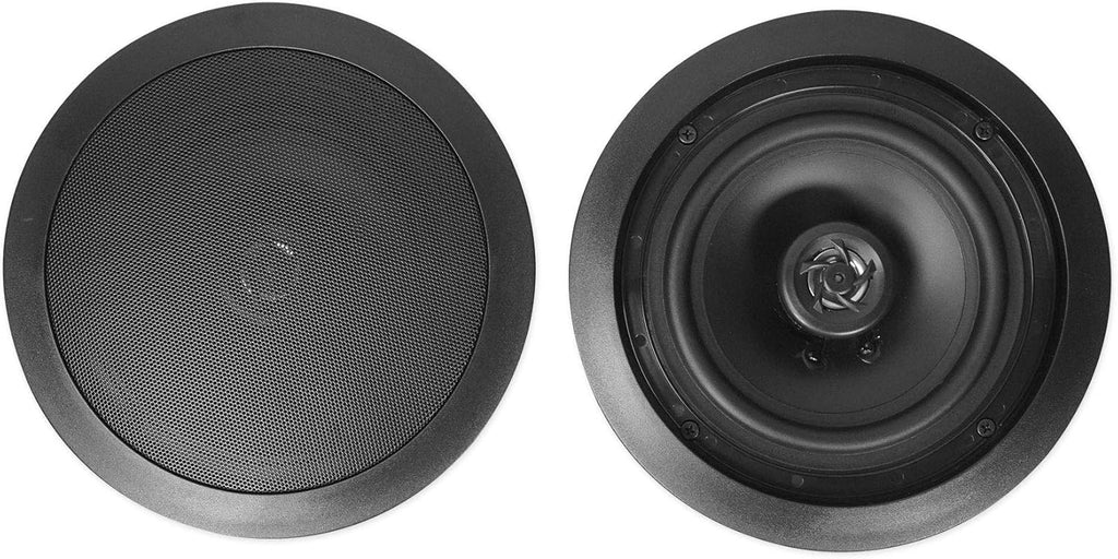 Rockville HC85 8-in 700-Watt in-Ceiling Home Theater Speakers 8-Ohm Black, Polypropylene Cone, Mylar Dome Tweeter, Paintable Grills, 4-Piece