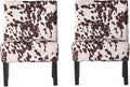 Christopher Knight Home Kassi Fabric Accent Chairs, 2-Pcs Set, Milk Cow