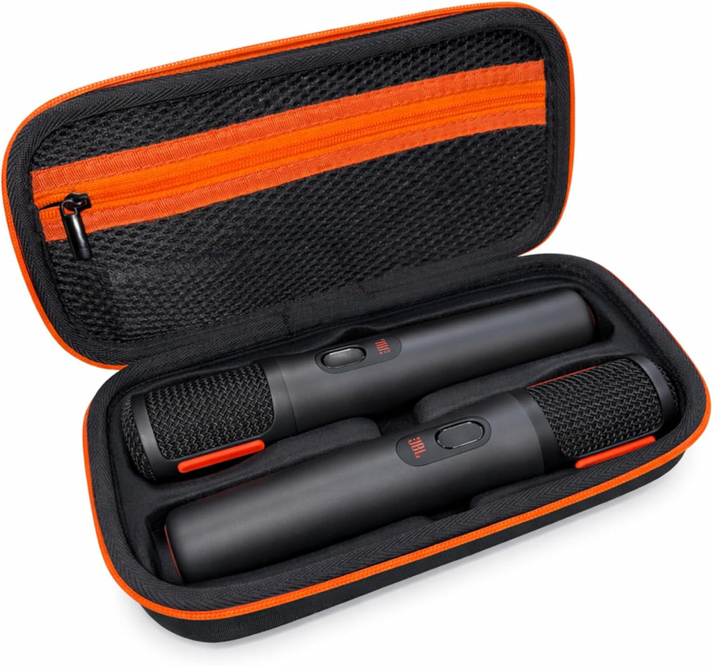 JBL PartyBox Wireless Mic - 2X Digital Wireless Microphones, Rechargeable Battery, Compatible with All PartyBox Speakers (Black) Including Winguard Protective Travel Case