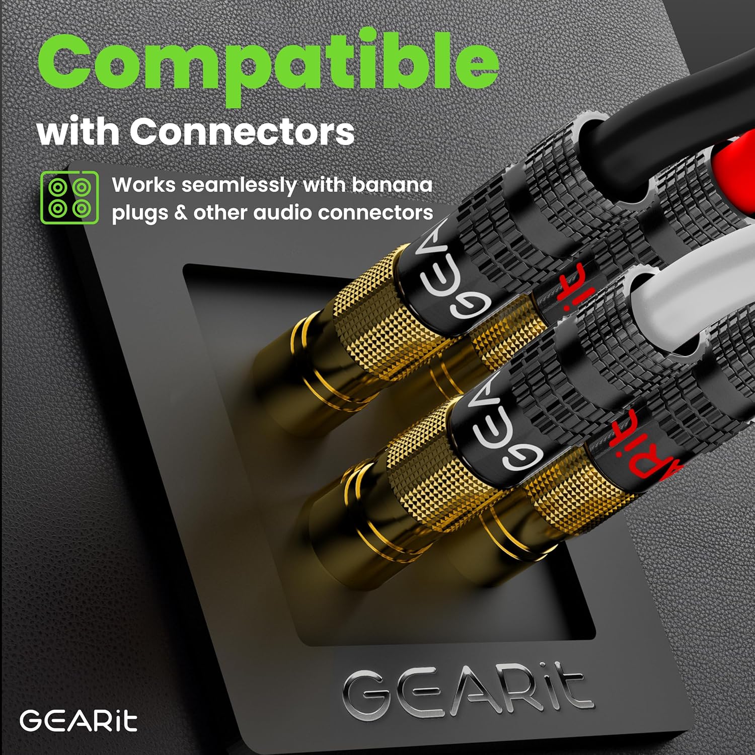 GEARit 16 Gauge OFC Speaker Wire 250 FT, UL CL2 Rated Speaker Cable, 16 AWG Wire with Polarity Mark, 4-Conductor Copper Audio Cable for in-Wall Home Theater Surround Sound, Car Audio Stereo(White)