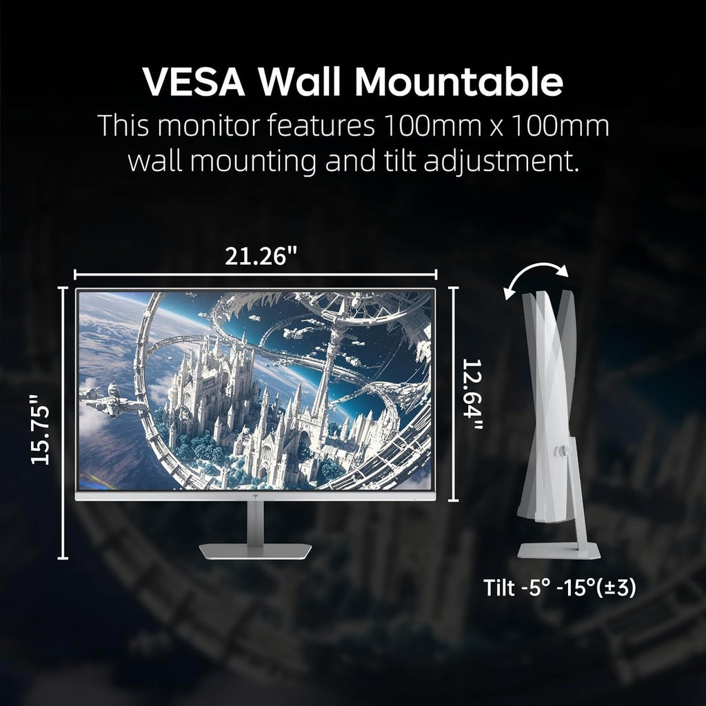 KTC 24 Inch 240Hz Gaming Monitor, FHD 1080p PC Computer Monitor with Fast IPS Panel, 1ms Adaptive Sync, HDR400, 116% sRGB, HDMI/DP/USB2.0 Port, Tilt Adjustment, VESA, Eye Care, White, H24F7