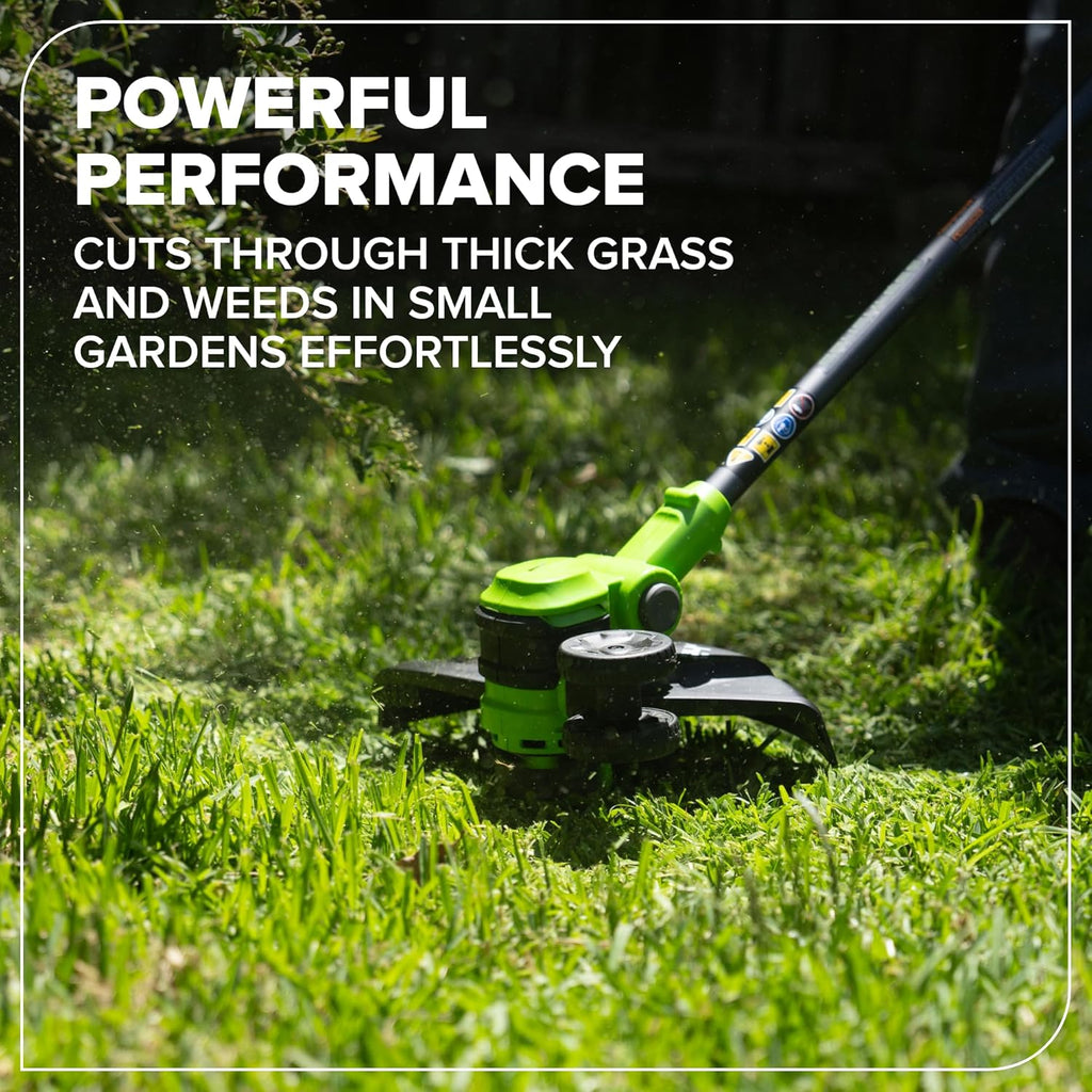 Greenworks 24V 13" Brushless String Trimmer, 2-in-1 Trimmer/Edger with Auto-Feed, 4.0Ah Battery, 65W Type-C Charger, 10 Blades, 3-Year Warranty, Powers 200+ Tools