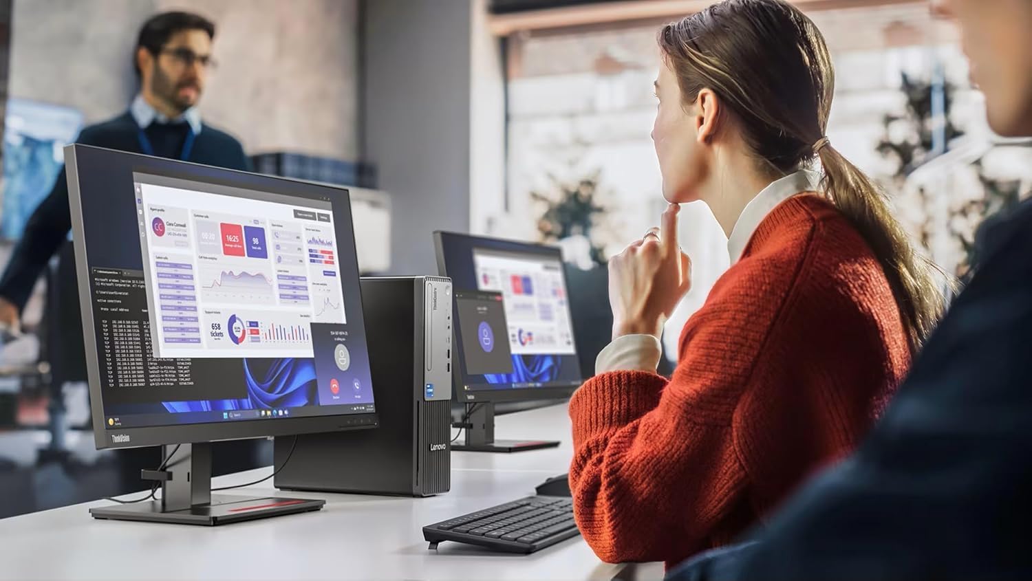 Lenovo ThinkCentre Neo 30s Gen 5 SFF Business Desktop Computer, Latest 13th Gen Intel Core i7 CPU, 16GB DDR5, 512GB PCIe SSD, USB-C, HDMI, VGA, RJ-45, Wi-Fi, Wired Keyboard & Mouse, Windows 11 Pro