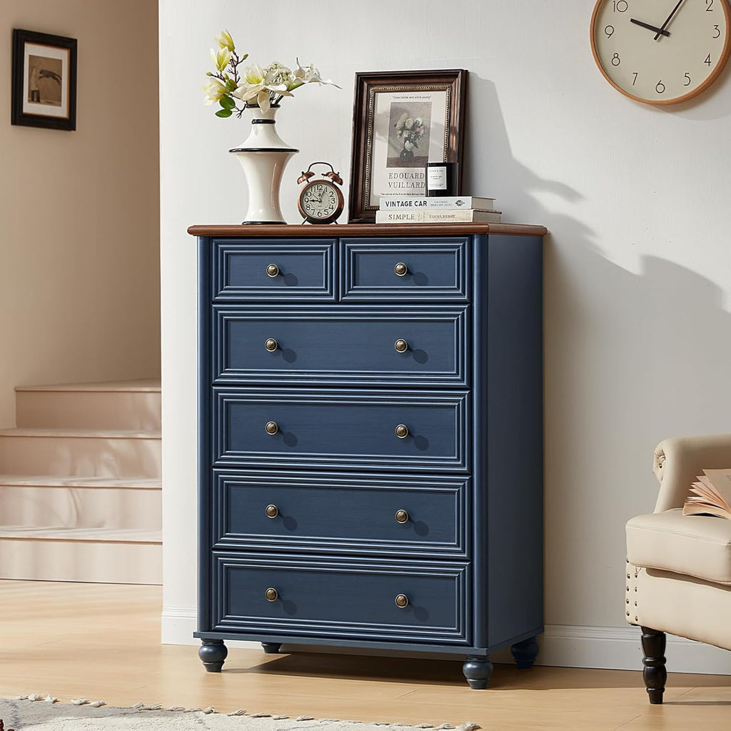 Farmhouse Dressers & Night Stand Set of 4, Wood 54" Wide Dresser & 43.5"Tall Chest of Drawers, 18" with Charging Station Nightstand Set of 2, Bedroom Furniture Dresser Set for Home Living Room Hallway
