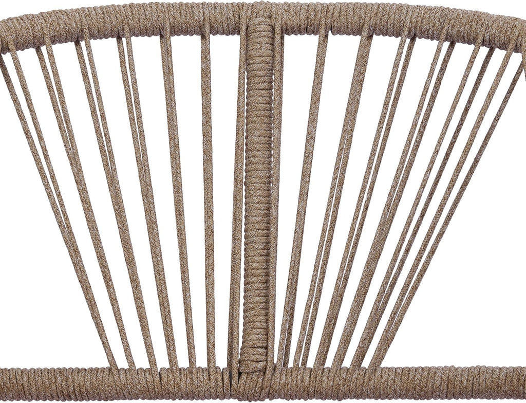 Christopher Knight Home Lydia Boho Patio Furniture Acacia Wood Club Chair, Outdoor Lounge Chair, Modern Tub Accent Chair with Rope Woven and Removable Cushions, Deep & Sturdy Seating, Natural+Beige