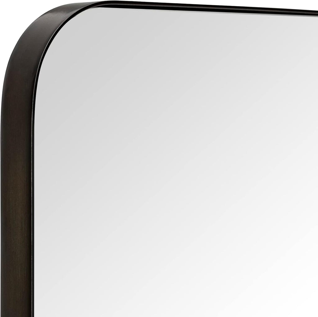 GRACTO 24x36'' Oil Rubbed Bronze Bathroom Mirror Bronze Metal Framed Rounded Rectangle Bathroom Vanity Mirror for Wall Vertical and Horizontal Hanging for Bathroom