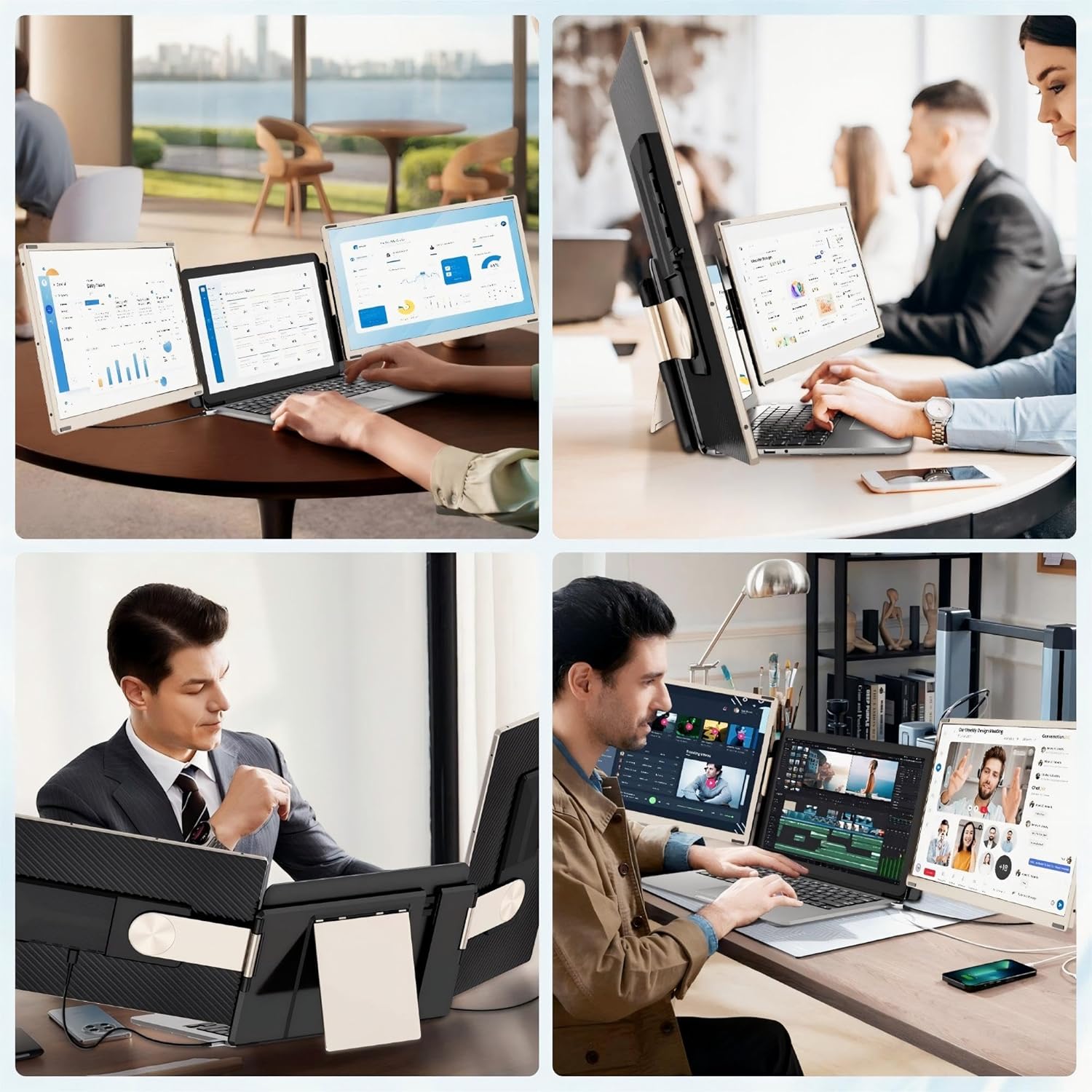 CIDETTY Laptop Screen Extender Monitor Portable, 15.6" FHD Monitor Extender Detachable Monitor for Laptops, Triple Laptop Monitor Extender compatiable with Windows, Mac, Android, Chrome, Switch & PS