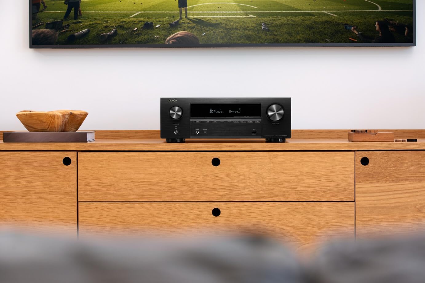 Denon AVR-X1800H 7.2 Channel AV Stereo Receiver - 80W/Channel, Wireless Streaming via Built-in HEOS, WiFi, & Bluetooth, Supports Dolby Vision, HDR10+, Dynamic HDR, & Home Automation Systems