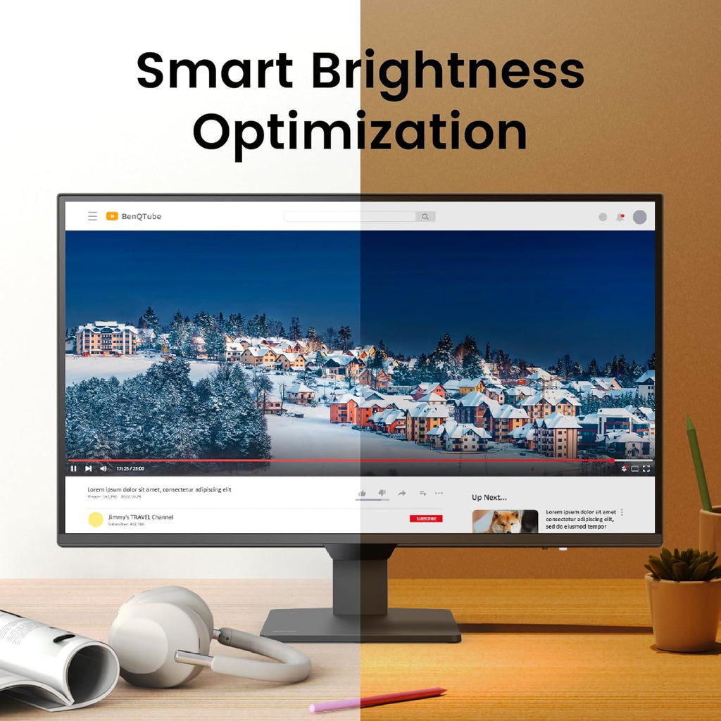 BenQ GW2790Q 27” 2K QHD 100Hz IPS Eye-Care Monitor, HDMI, DisplayPort, 2560×1440, Ultra Slim Bezel, Eyesafe, VESA MediaSync, Brightness Intelligence Tech., B. I. Gen2, Low Blue Light Plus