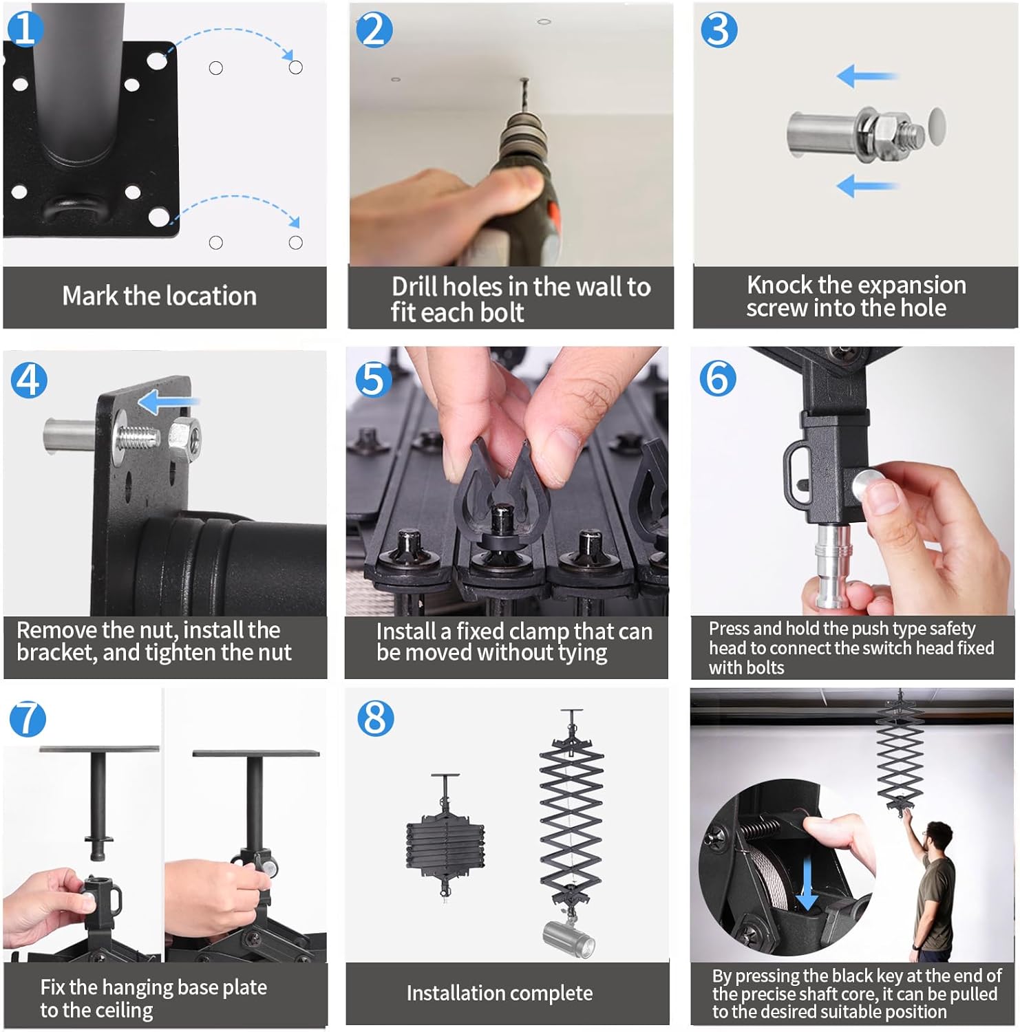 Photography Ceiling Rail System 2M Lifting Constant Force Hinge kit with Safety Rope Accessories for Live Broadcast Studio Photography Flash Specialized Equipment