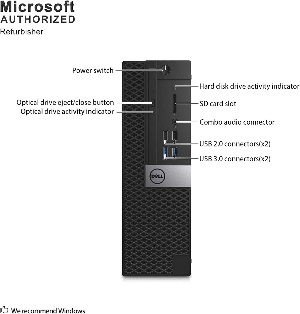 Dell OptiPlex 7040 Small Form Factor PC, Intel Quad Core i7-6700 up to 4.0GHz, 16G DDR4, 512G SSD, Windows 11 Pro (Renewed)