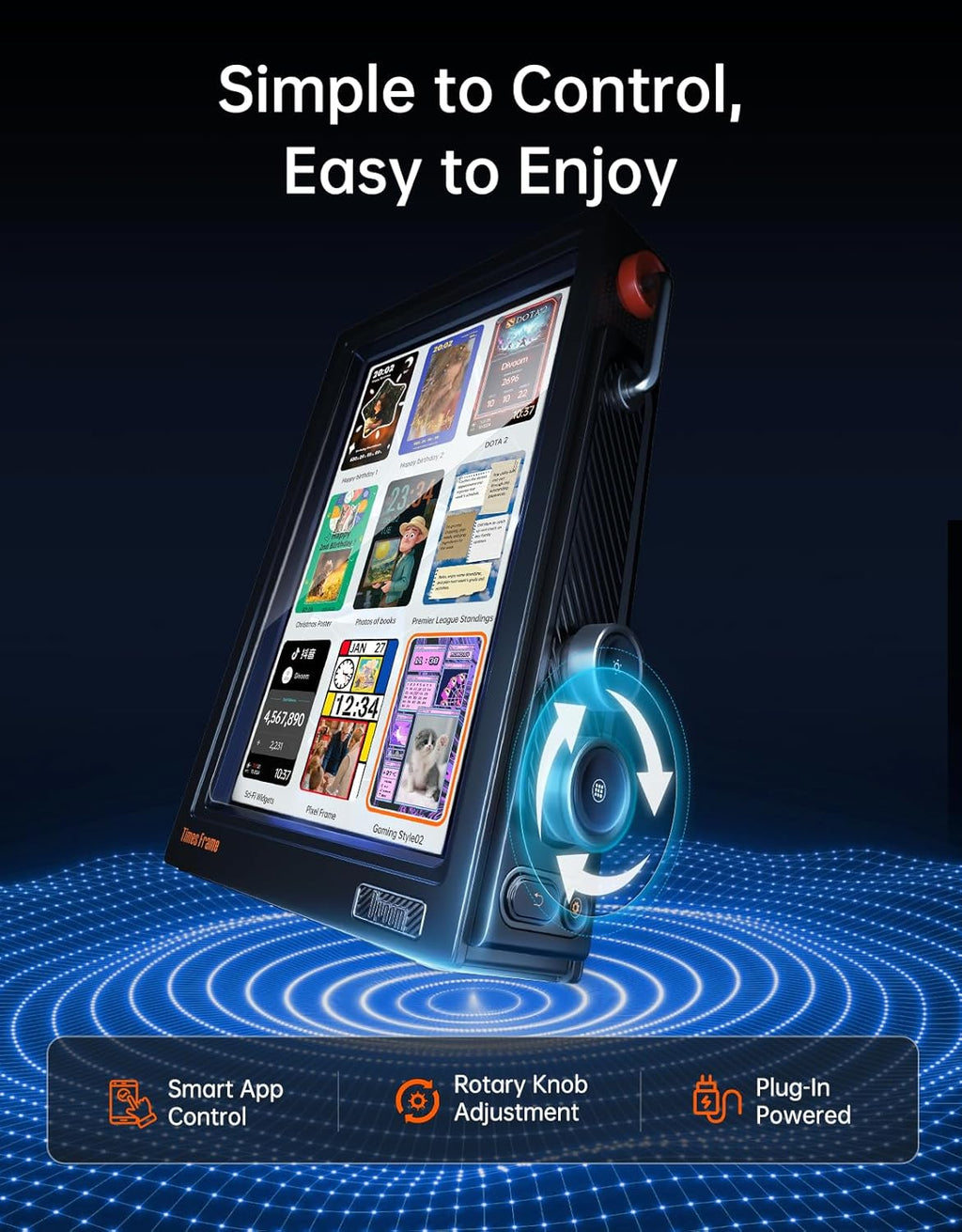 Divoom TimesFrame – 10.1" WiFi 6 Digital Picture Frame & Smart Desk Display, No Subscription | 64GB | Send Photos, Videos & AI Styles + Live Widgets (Weather, Calendar, etc)–Perfect Personalized Gift