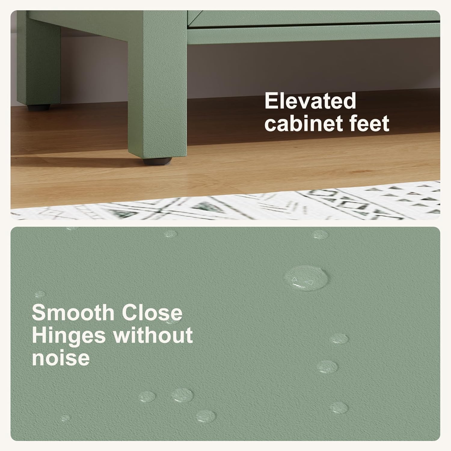 IDEALHOUSE 30" Bathroom Vanity with Sink, Freestanding Wooden Bathroom Vanity Cabinet with Soft-Closing Door and Metal Handle, Modern Floor Standing Storage for Small Spaces,Light Green