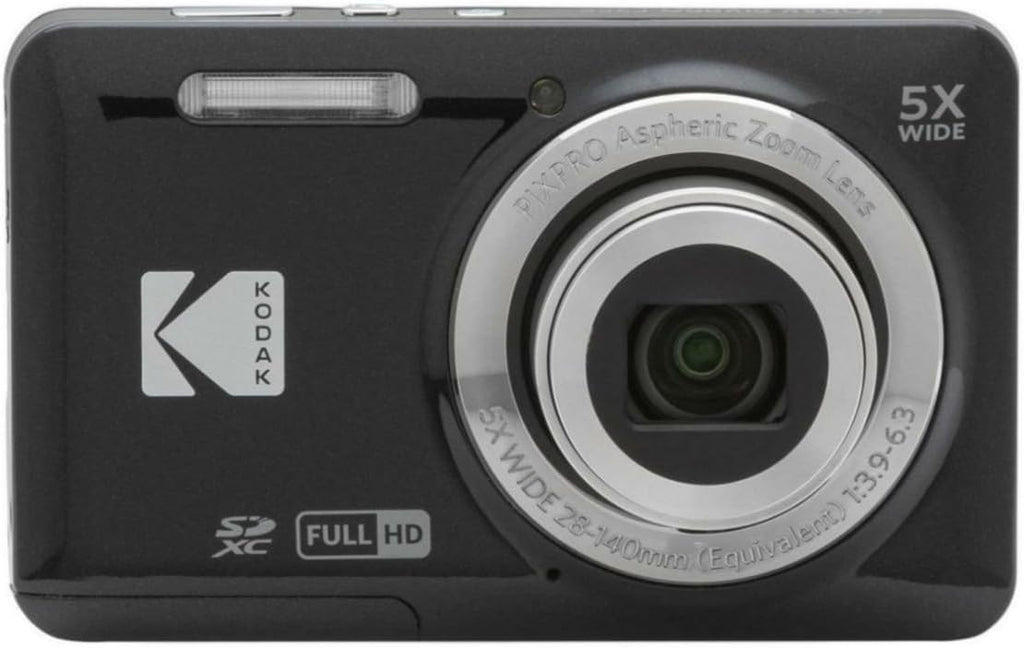 Kodak PIXPRO Friendly Zoom FZ55 Digital Camera (Black) Bundle with Case for Compact Cameras, and Kodak 32GB Class 10 UHS-I U1 SDHC Memory Card (3 Items)