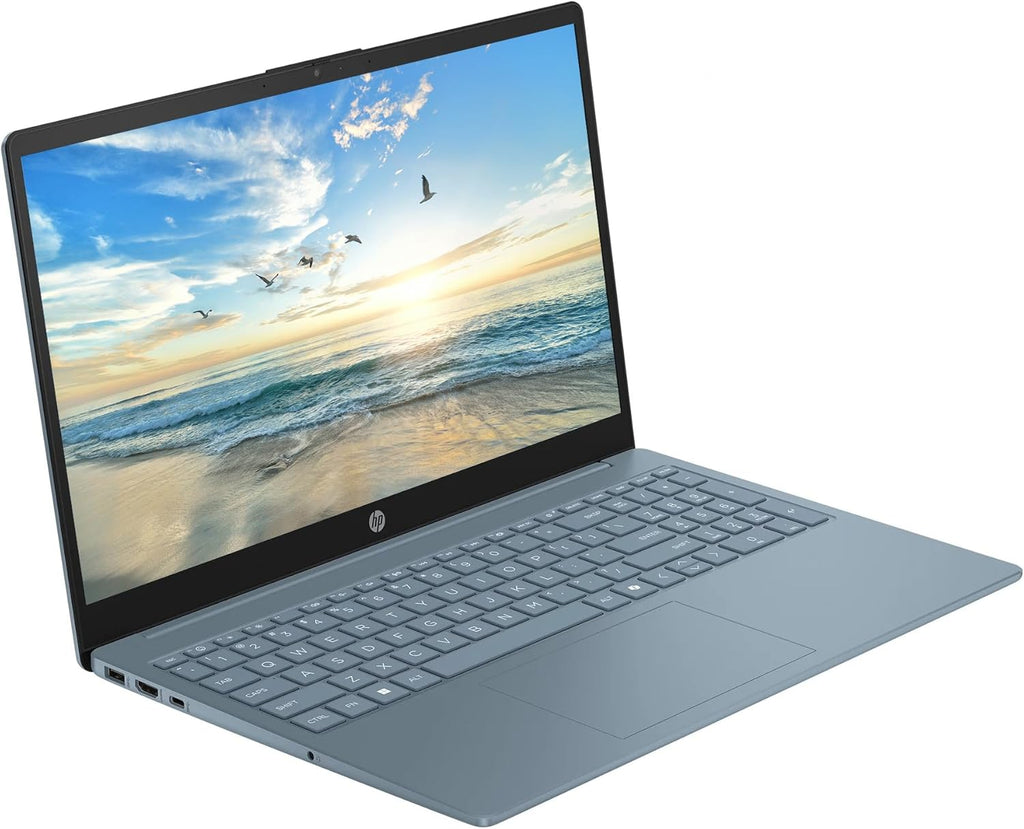 HP 15.6" Business Laptop with 1-Year Microsoft Office 365 with Copliot AI, Quad-Cores Intel Processor, Windows 11, (Moonlight Blue, 16GB RAM)