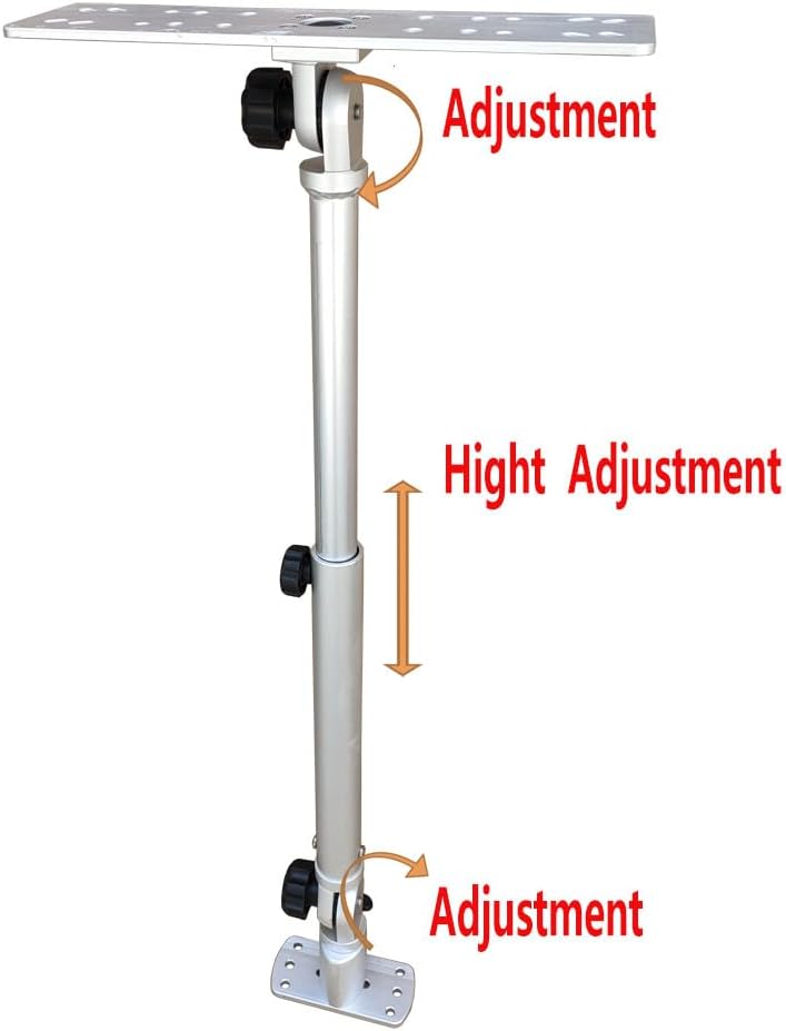 Brocraft Marine Electronic Mount, Fish Finder Bracket, Anodized Aluminum Swivel Monitor Mount with Adjustable Height