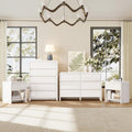 Modern 4-Piece Bedroom Furniture Set with 5-Drawer Dresser, 6-Drawer Dresser and 2 Nightstands, Large Storage Capacity, Rounded Corners, Flexible Combination Design, Anti-Tip Kit Included, White