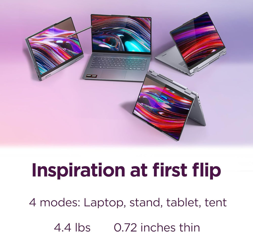 Lenovo IdeaPad 5 2-in-1 Laptop - Copilot+ PC - AMD Ryzen AI 5 340 CPU - 16" WUXGA IPS Touchscreen Display - 16GB RAM - 1TB Storage - AMD Radeon 840M GPU - Luna Grey