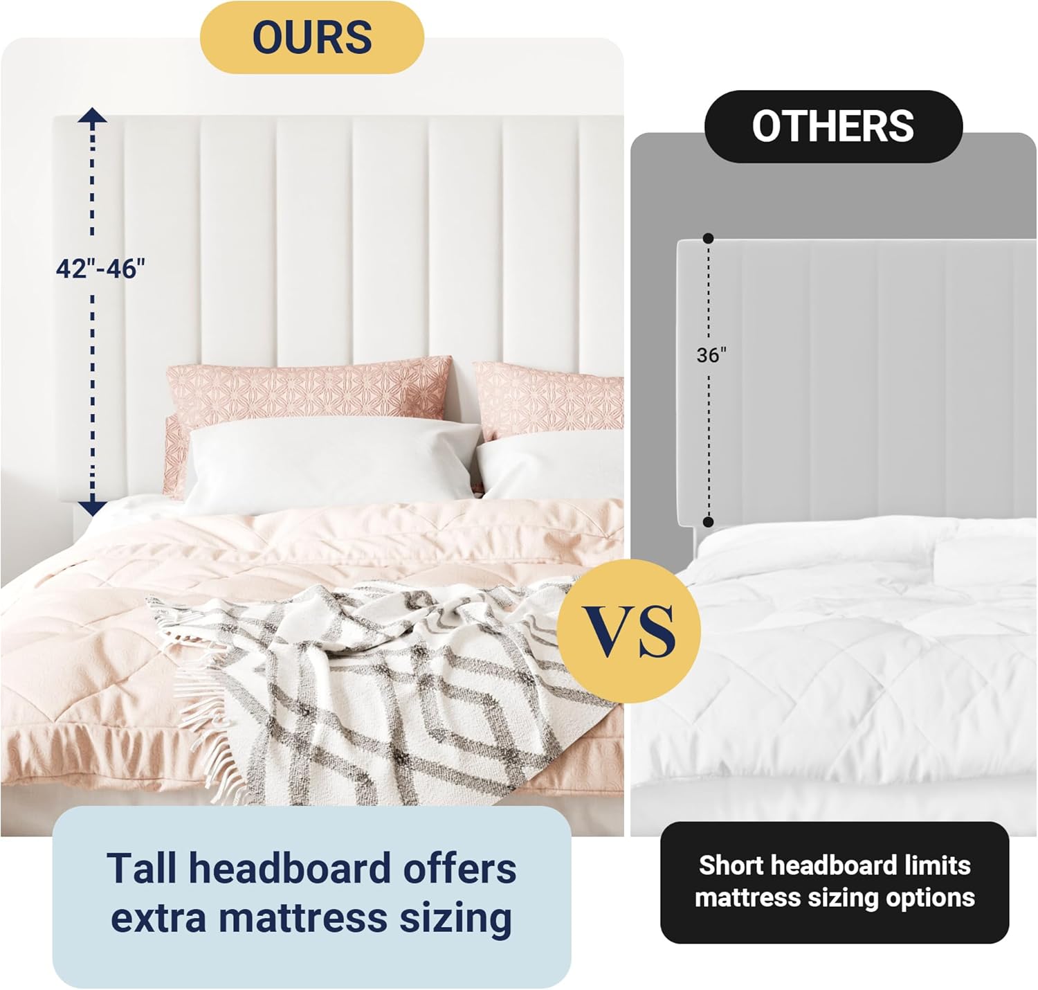 Allewie Full Size Storage Bed Frame, Vertical Channel Tufted Adjustable Headboard, Velvet Upholstered Platform Bed with 4 Oversized Underbed Drawers, Wooden Slats Support, No Box Spring Needed, White