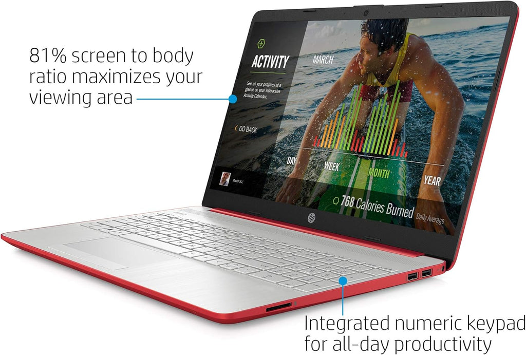 HP Pavilion Intel Pentium Silver N5000 4GB 128GB SSD Windows 10 Laptop Red