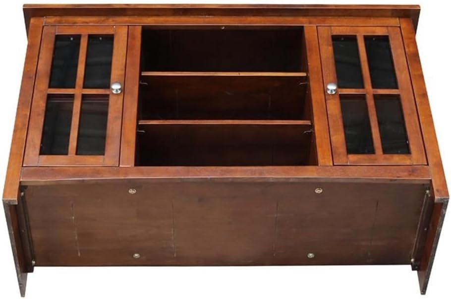 Solid Wood Entertainment / TV Stand with 2 Doors - 48", Espresso