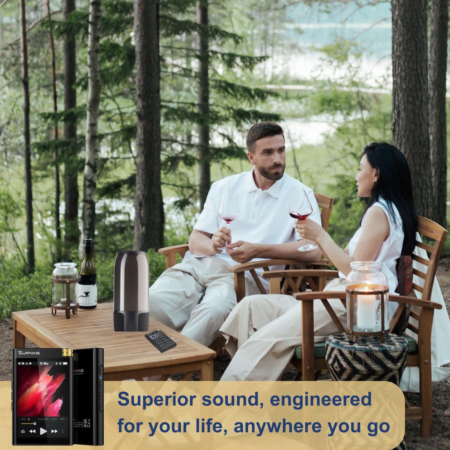 Surfans HiFi Bluetooth Mp3 Player: F28 High Res Lossless Portable Music Player - 3.5 inch Digital Audio Player Support up to 512GB