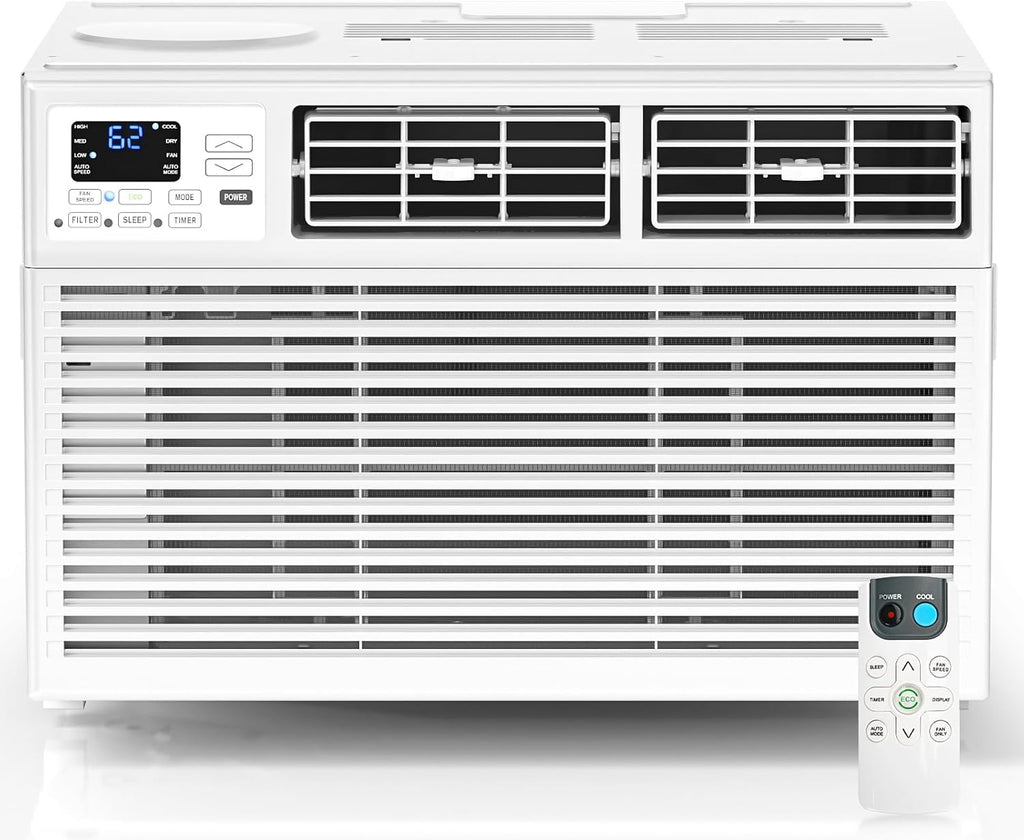 ZAFRO 8,000 BTU Window Air Conditioner Cools Up to 350 Sq.Ft.,Window AC Units with 7 Modes&4 Speeds,Quiet Operation,Energy Saving with Remote,Easy Installation for Bedroom,Small Rooms,White2026New
