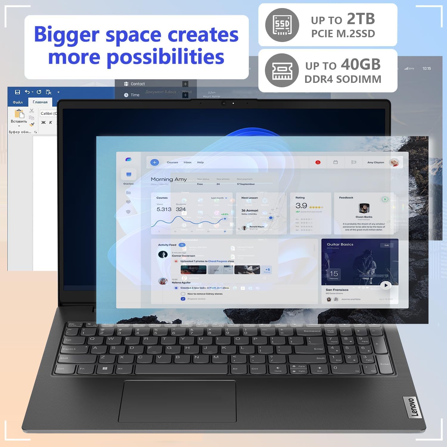Lenovo Laptop V15 for Business, Home, Student, 15.6" FHD Anti-Glare, AMD Ryzen 7 7730U, 16GB RAM, 512GB SSD, HDMI, Type-C, Numeric Keypad, Webcam w/ Shutter, Wi-Fi 6, Win 11 Pro w/ AI Copilot, Black