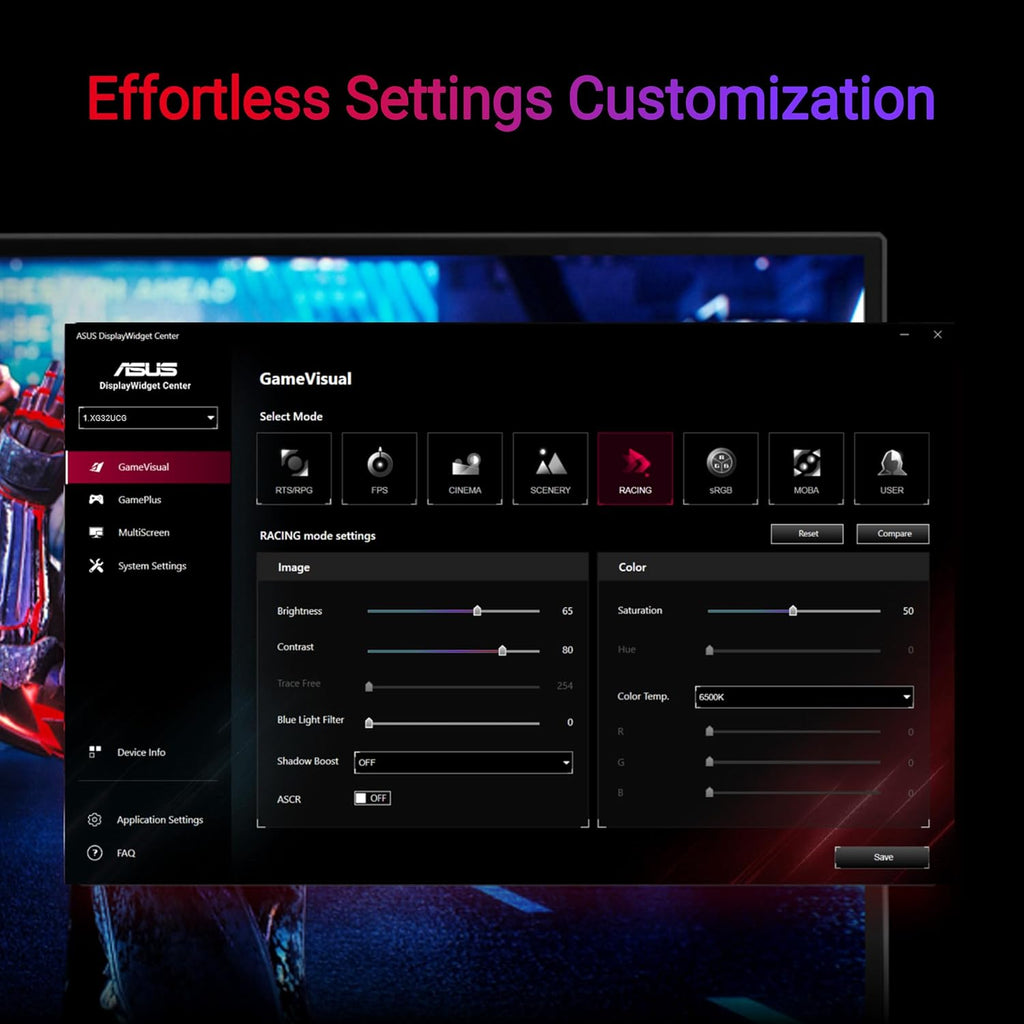ASUS ROG Strix 32” 4K HDR Gaming Monitor (XG32UCG) – 3840x2160, Dual Mode (4K 160Hz/FHD 320Hz), 0.3ms, Fast IPS, Extreme Low Motion Blur Sync, USB-C, G-SYNC Compatible, Tripod Socket, 3 yr Warranty