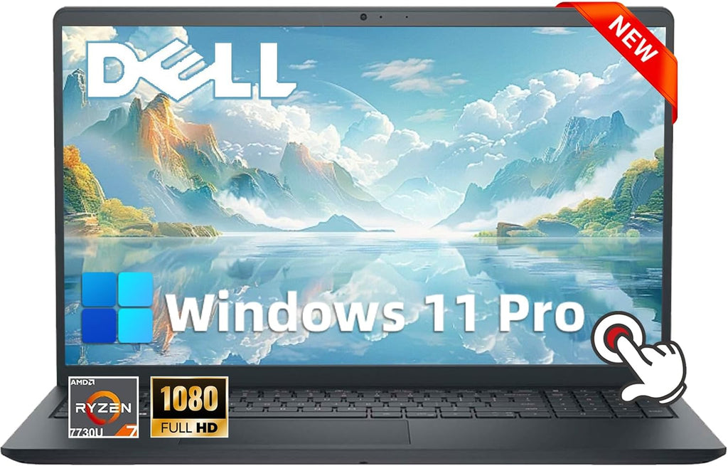 Dell Inspiron 15 3535 Touchscreen Laptop - 20GB DDR4 RAM, 1TB SSD, 15.6" FHD WVA Display, AMD Ryzen 7 7730U,Windows 11 Pro, Copilot, Wi-Fi, Numeric Keypad, Webcam, for Business & Students