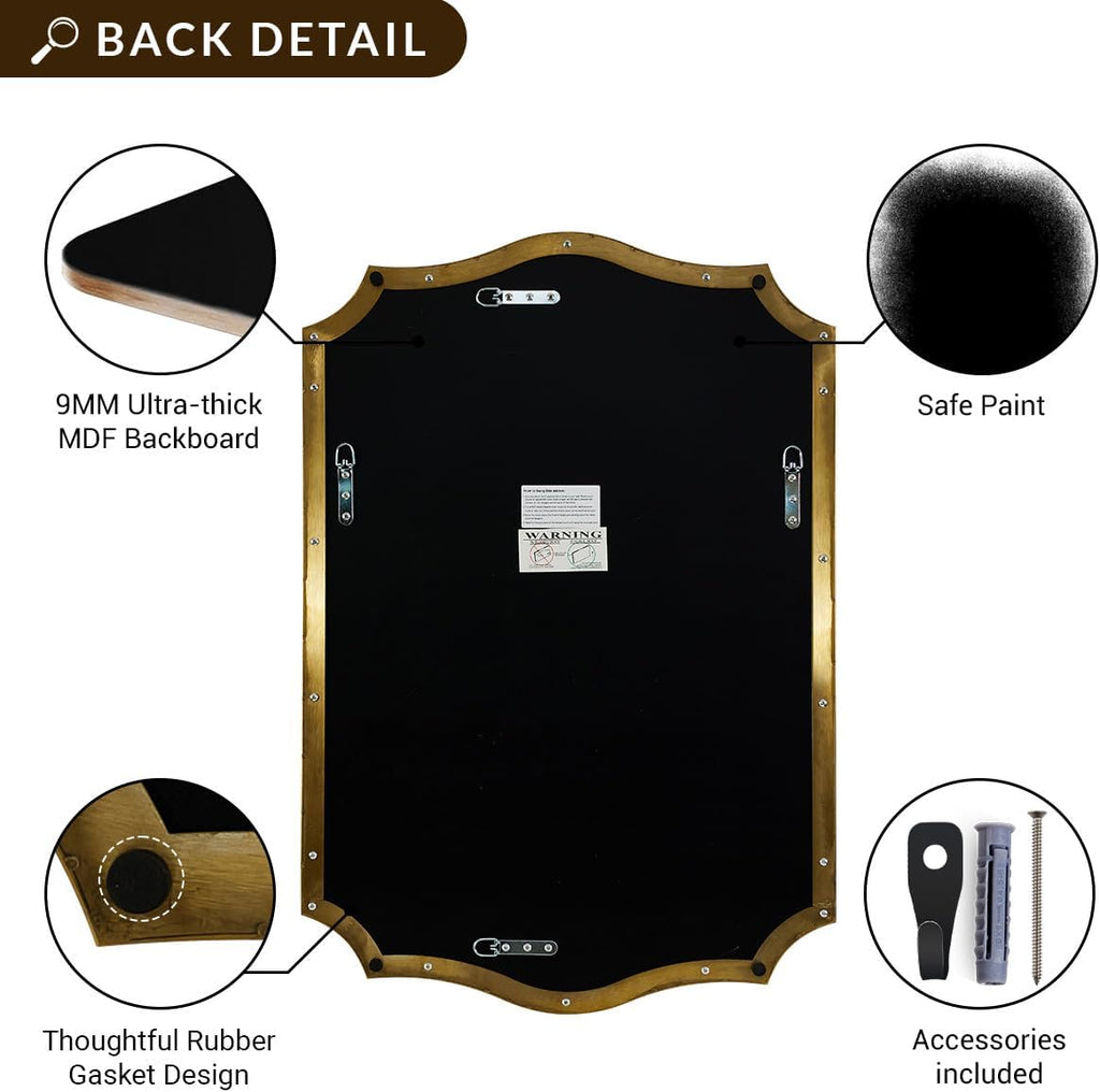ANDY STAR Gold Vanity Mirror, 22x30 Inch Brushed Gold Mirror for Bathroom, Unique Rectangle Mirror in Rust-Proof Stainless Steel 1" Frame, Ideal for Bathroom, Powder Room, Mantel