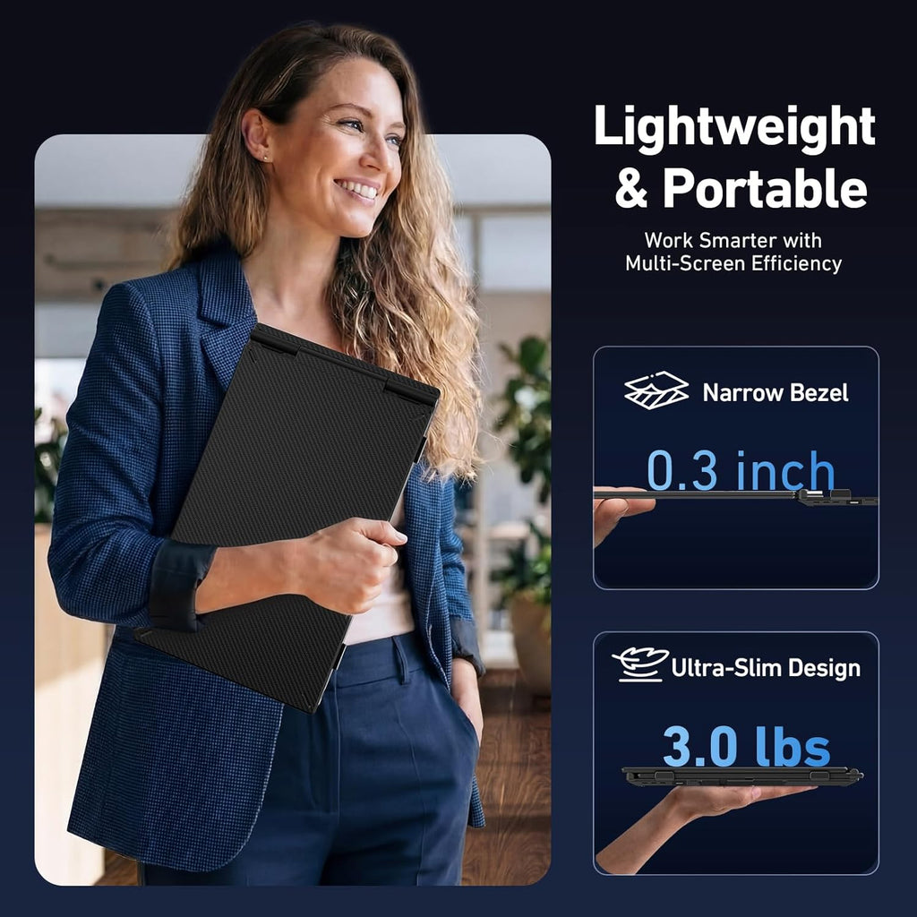 Vixtan 14" Triple Laptop Screen Extender, 3.0 lbs Lightweight FHD IPS Portable Monitor for Laptop, USB-C Plug & Play Multi Screen Attachment for 13-17.3" laptops with Windows/Mac/Chrome