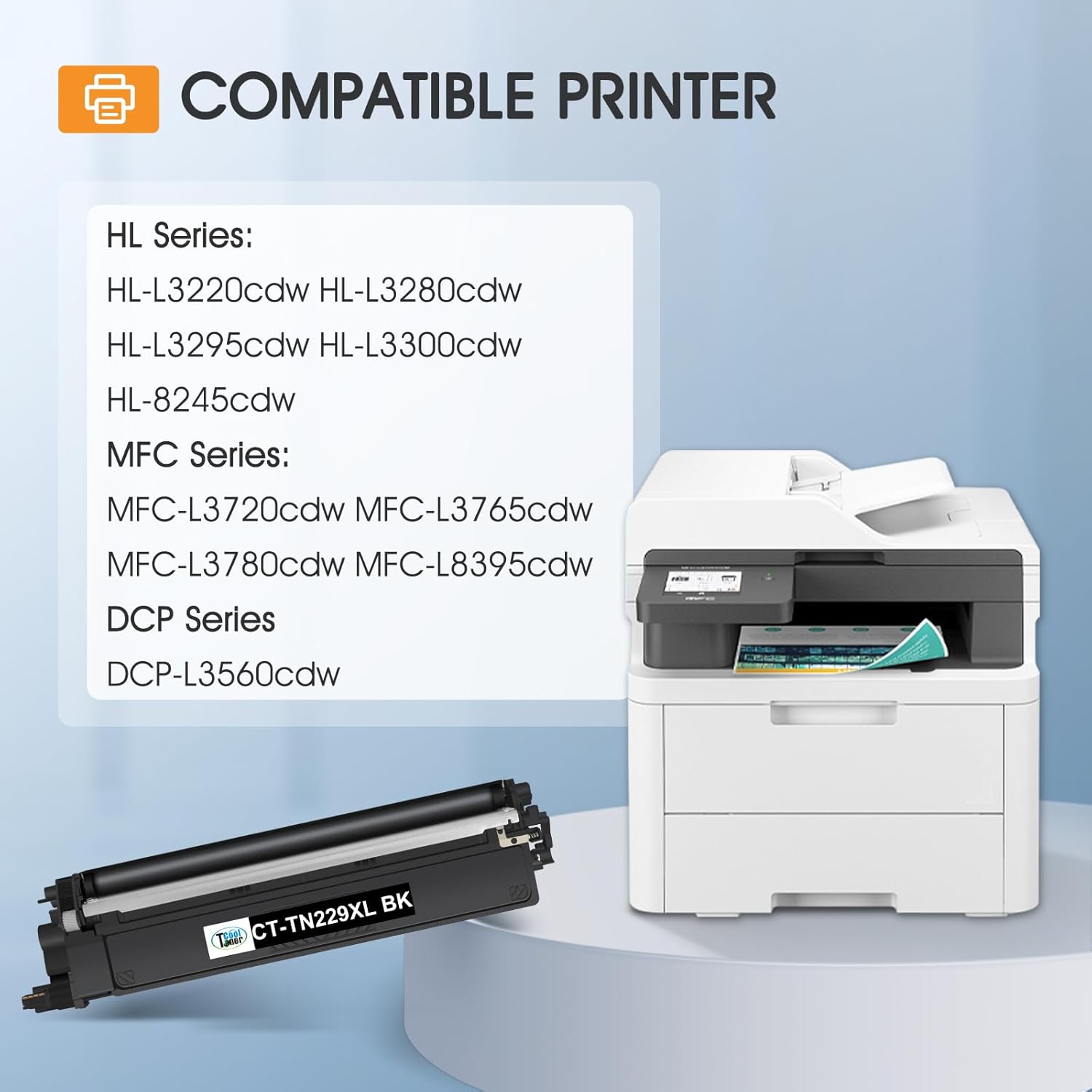 TN229XL TN229 229XL MFC-L3780CDW Toner Cartridges: MFC-L3720CDW HL-L3280CDW Compatible for Brother TN 229 TN-229XL TN229XXL TN-229 HL-L3220CDW HL-L3300CDW HL-L3295CDW MFC-L8395CDW Printer (5 Pack)