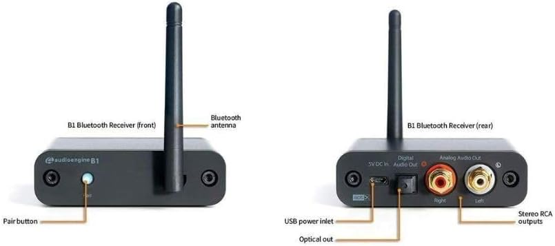 Audioengine 32 Bit Bluetooth Receiver for Home Stereo, Bluetooth 5.3 Adaptive, Optical and RCA Connections, Enhance Your Audio System Wireless Streaming