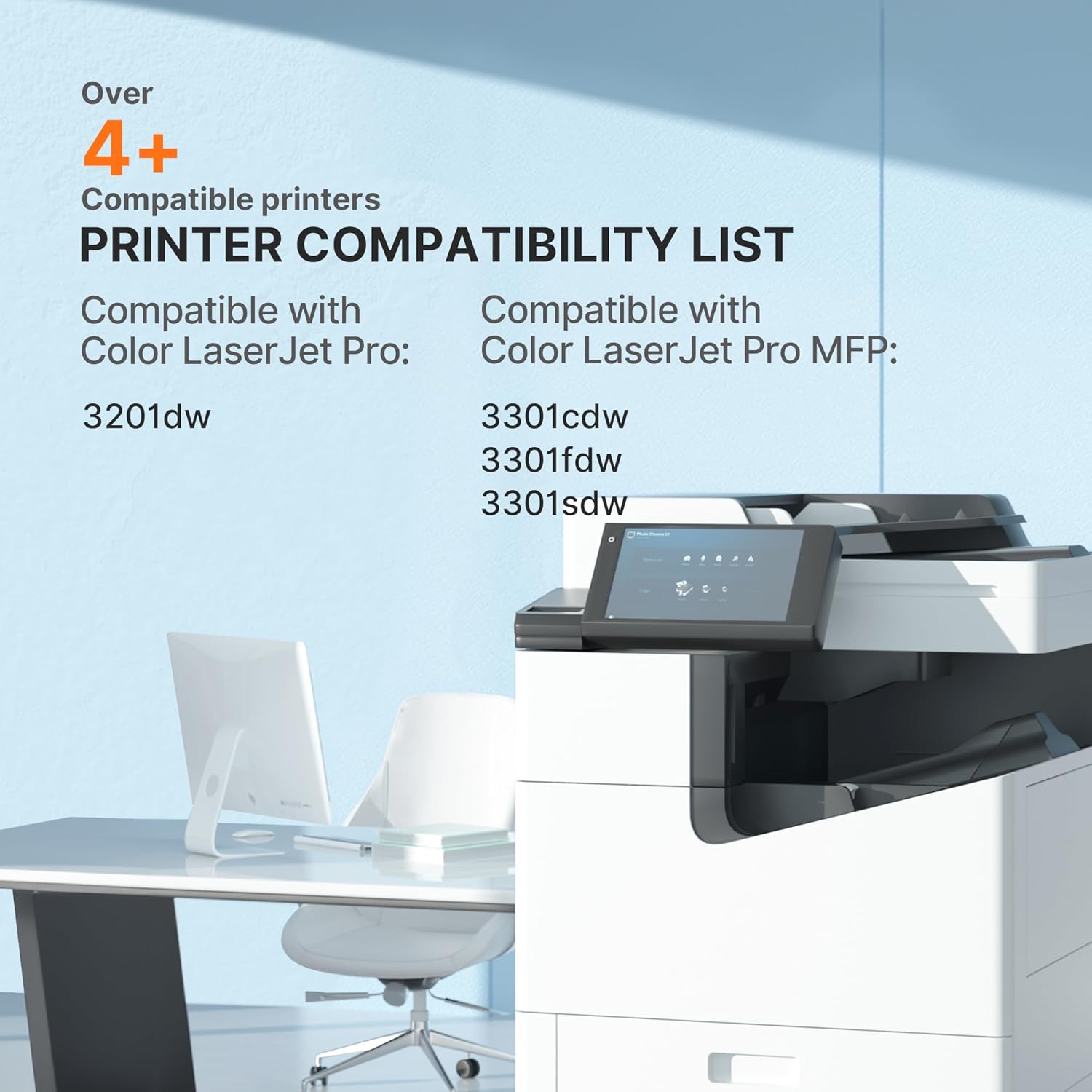 E-Z Ink 218X with Chip Compatible for HP 218X Toner Cartridges 4 Pack 218A Toner for HP Color LaserJet pro MFP 3301fdw Toner 3301cdw 3201dw 3301sdw Printer Ink Set W2180A W2180X (BCMY)