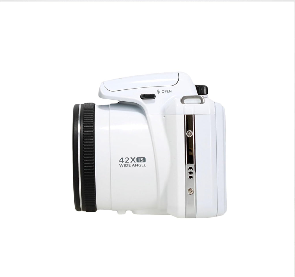 Kodak PIXPRO AZ425 20MP Vlogging Digital Camera (White) 42X Optical Zoom, 24mm Wide Angle Lens Bundle with 32GB Memory Card + Vlogger Tripod + Bag + More Vlog Accessories