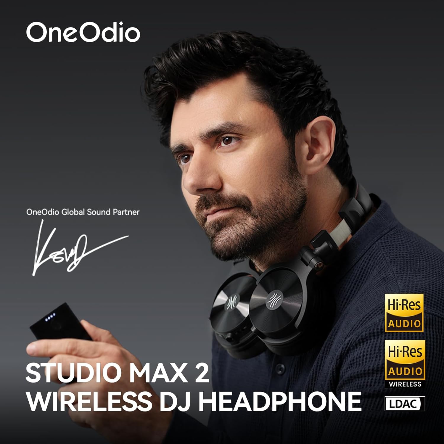 OneOdio Studio Max 2 Wireless DJ Headphones, 9ms Low Latency Hi-Res Audio Over Ear Studio Headphones with LDAC, 120H Playtime, Bluetooth Headphones Support 3.5MM 6.35MM for Guitar Keyboard